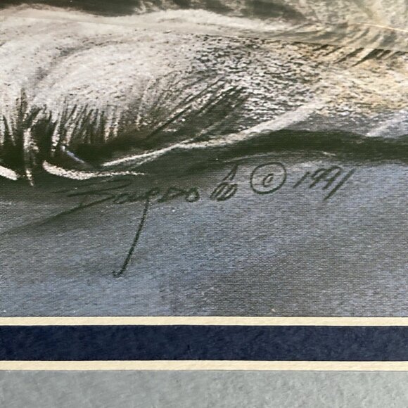 Carole Bourdo "Pile Of Pups" Vtg Signed In Plate Native American Wolf LG Print - Picture 4 of 9